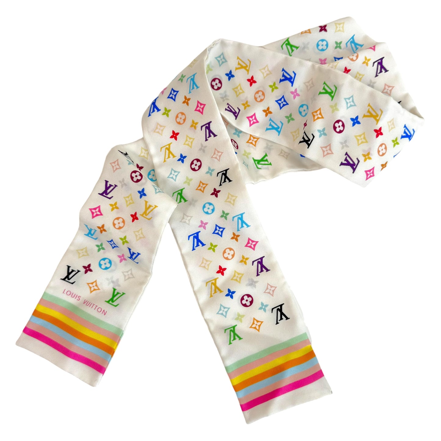 Louis Vuitton White Multicolor Murakami Monogram Twilly