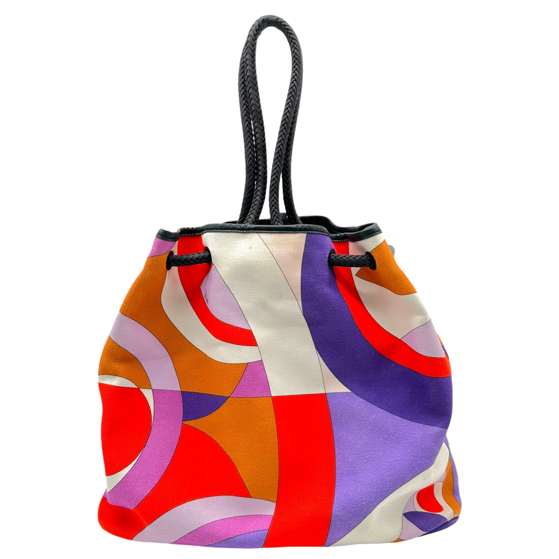 Emilio Pucci Bucket Shoulder Bag Purple Red Pattern