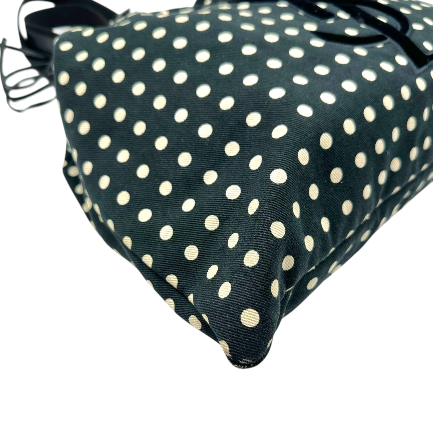 Yves Saint Laurent Black White Polkadot Tote Bag