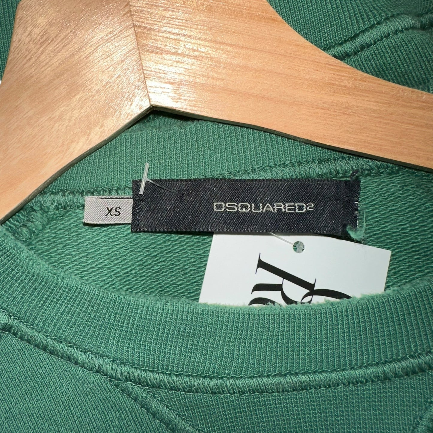 Dsquared2 2004 Green & Pink 'Who Cares' Cropped Sweatshirt