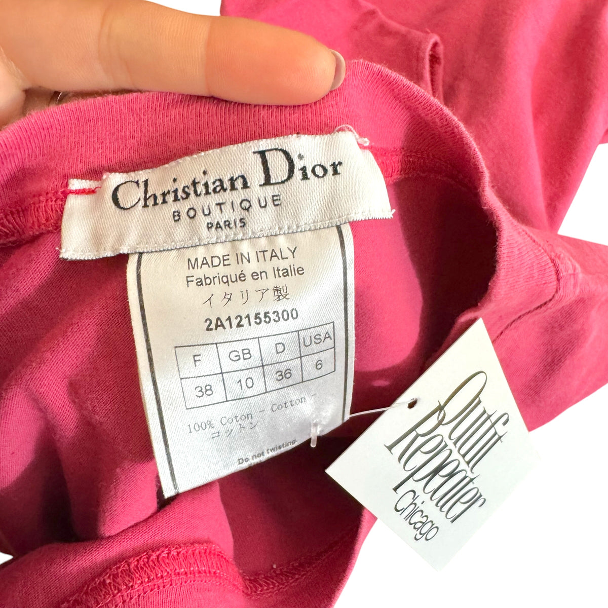 Christian Dior F/W 2002 Hot Pink & Mustard Yellow J'Adore Dior Tank