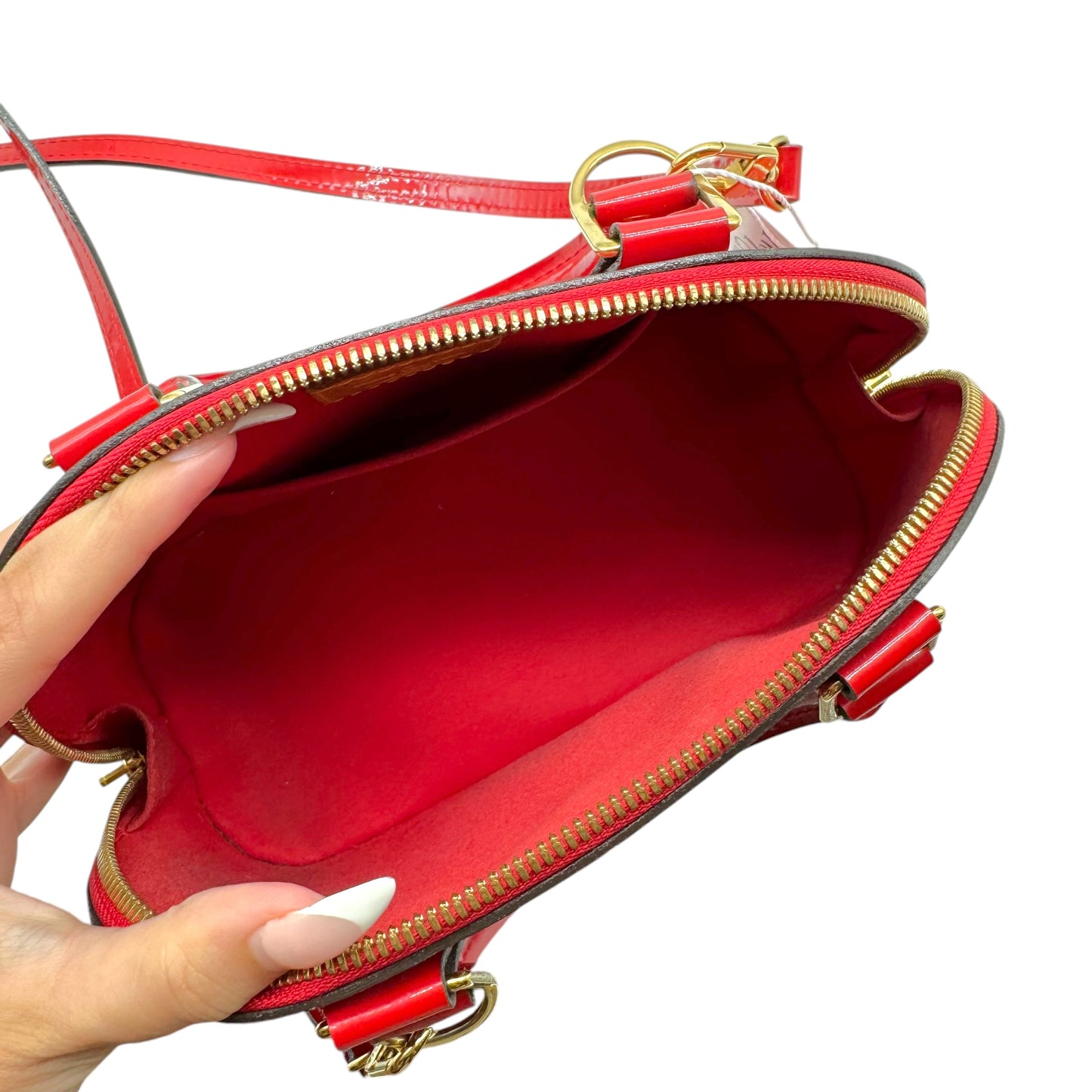 Louis Vuitton Red Patent Vernis Monogram Alma BB 2-Way Bag
