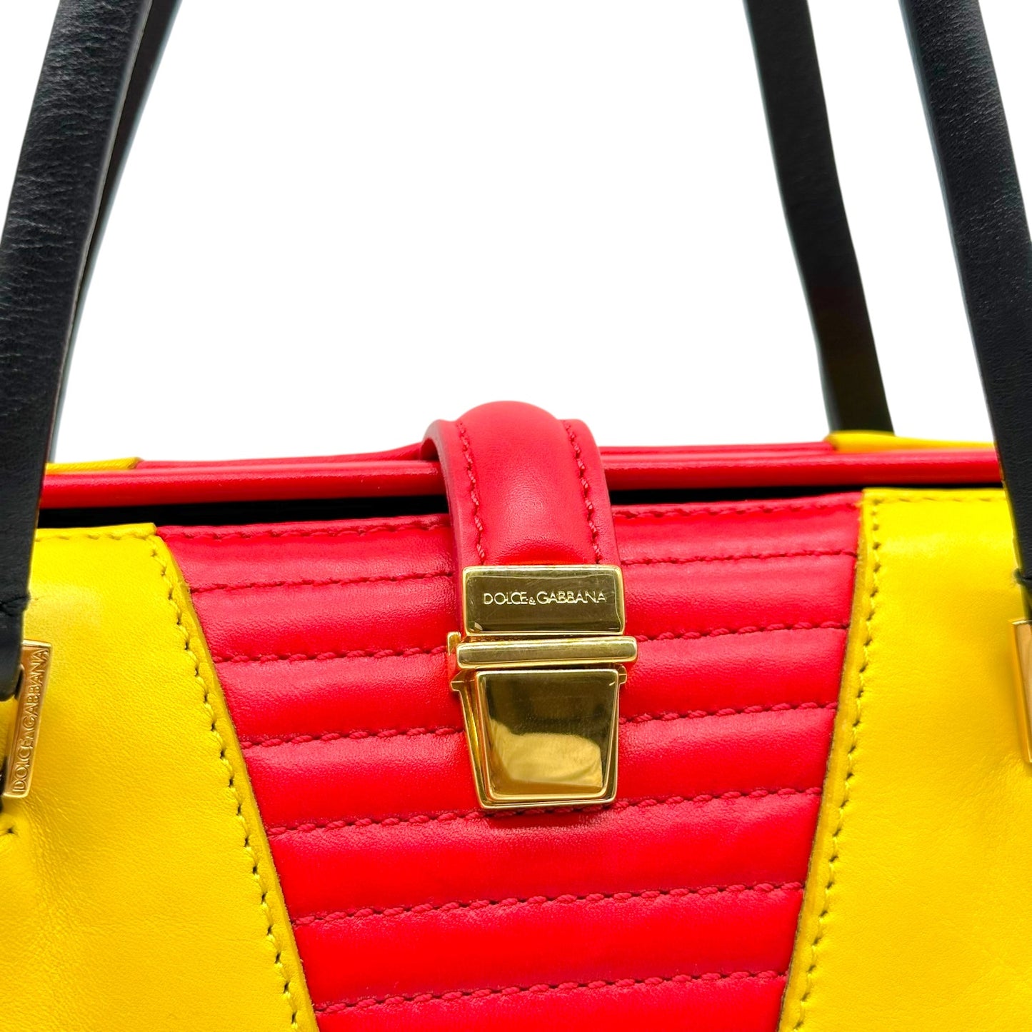 Dolce & Gabbana Red & Yellow Leather Mini Bag