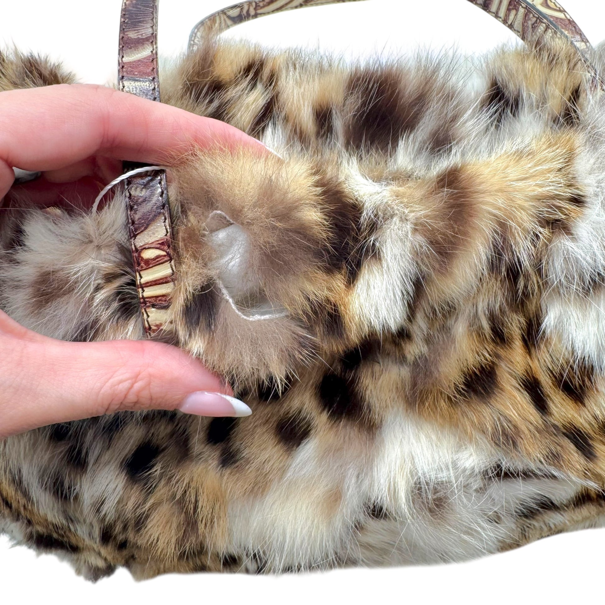 Fendi 'Lynx & Leopard' Patchwork Rabbit Fur Tote Bag - Outfit Repeater
