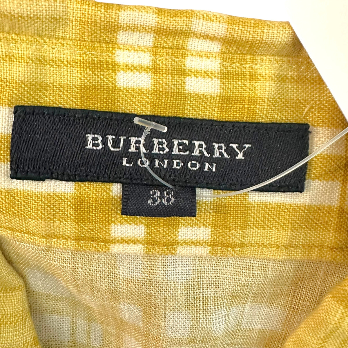 Burberry Mini Skirt And Blouse Set Mustard Yellow Linen