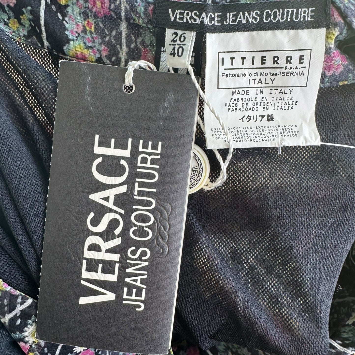 Versace Jeans Couture Floral Print Silk Midi Skirt