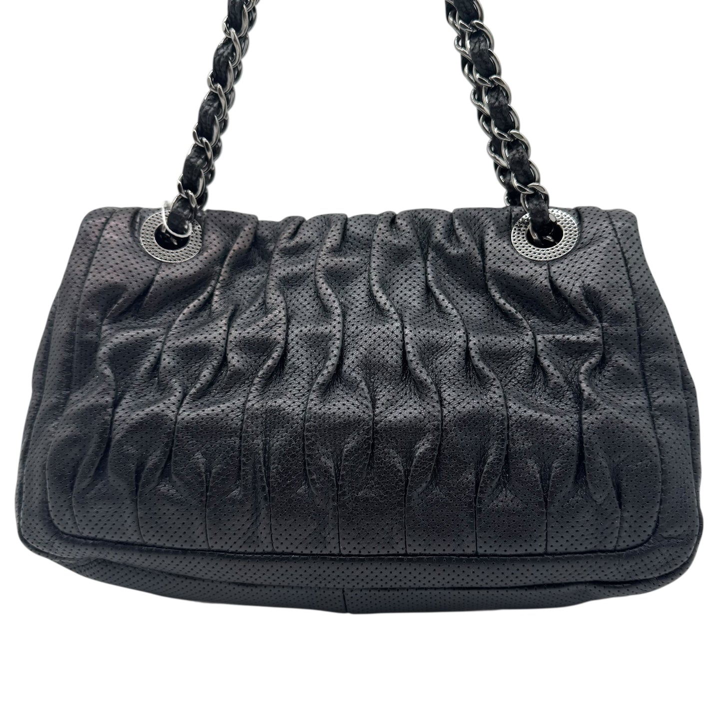 Chanel Black Perforated Leather Shoulder Bag - Outfit Repeater