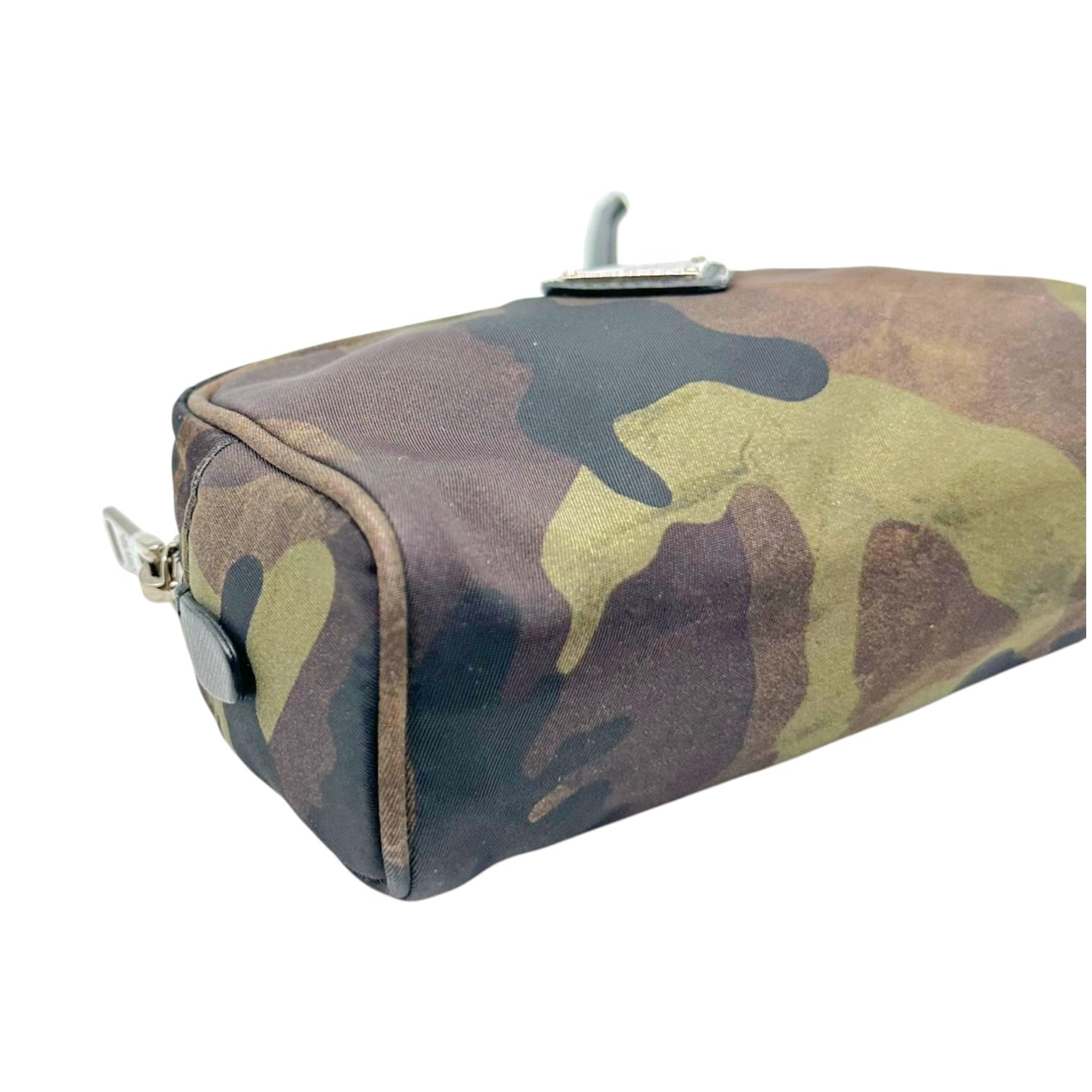 Prada Green Camouflage Print Cosmetic Pouch