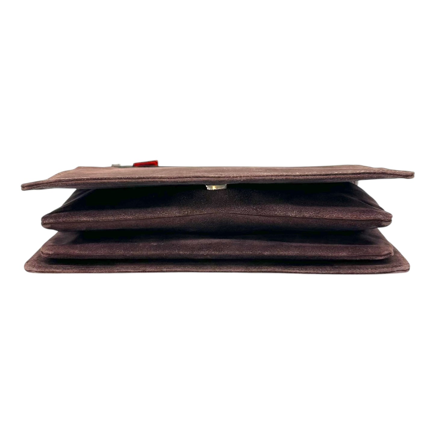 Prada Brown Suede & Leather Clutch Bag