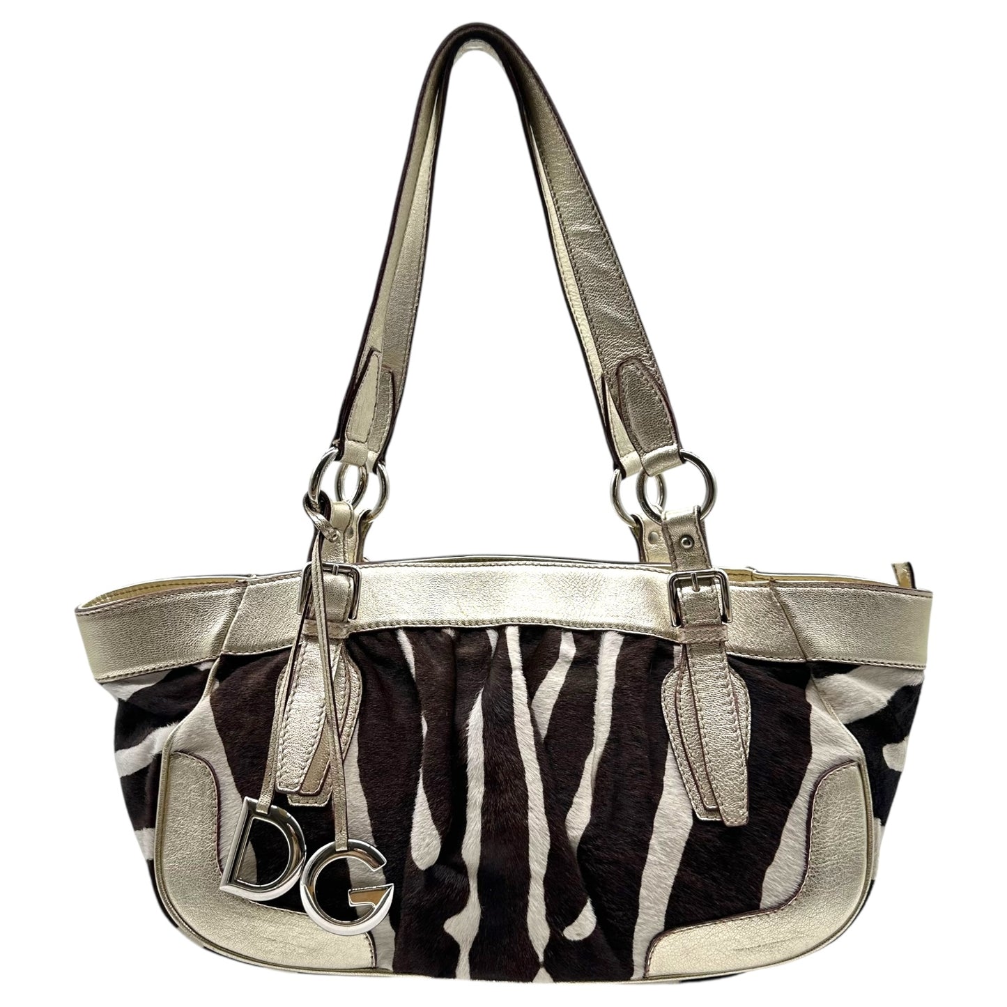 Dolce & Gabbana Zebra Print Ponyhair Shoulder Bag