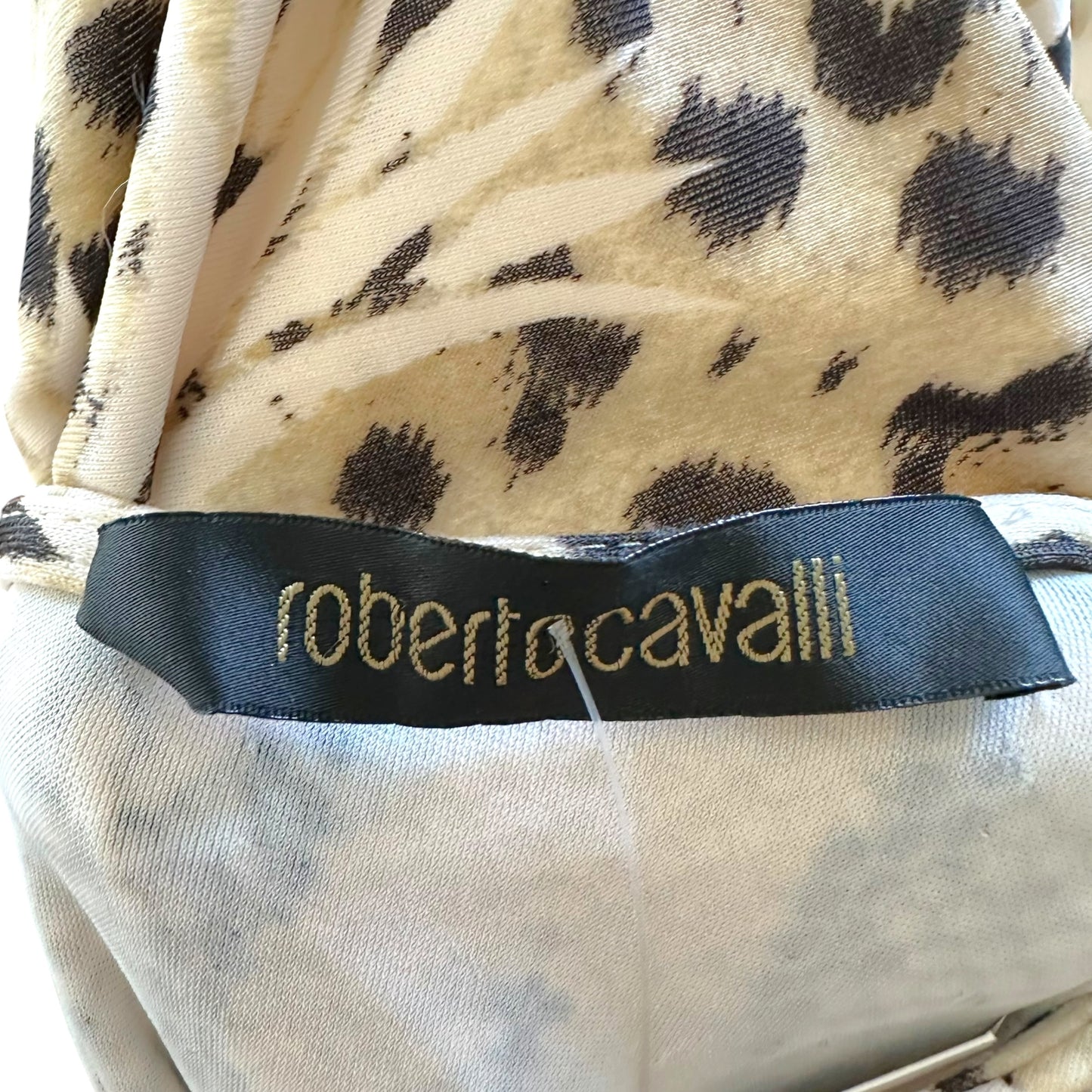 Roberto Cavalli Leopard Print Halter Mini Dress