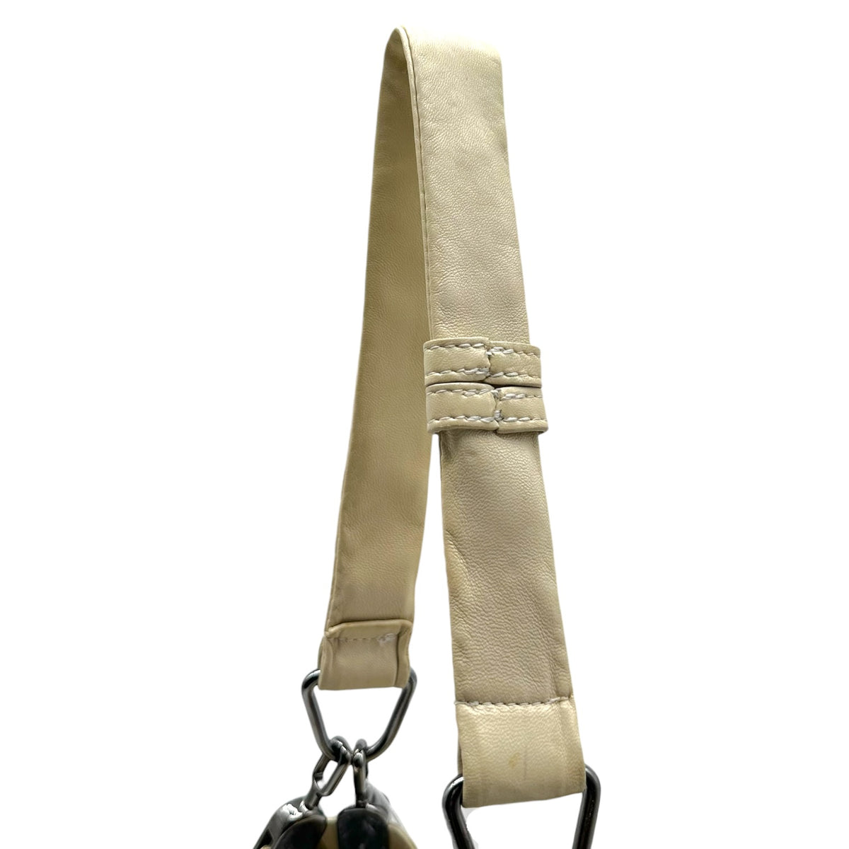 Celine Hobo Shoulder Bag Ivory Leather Fringe Trim