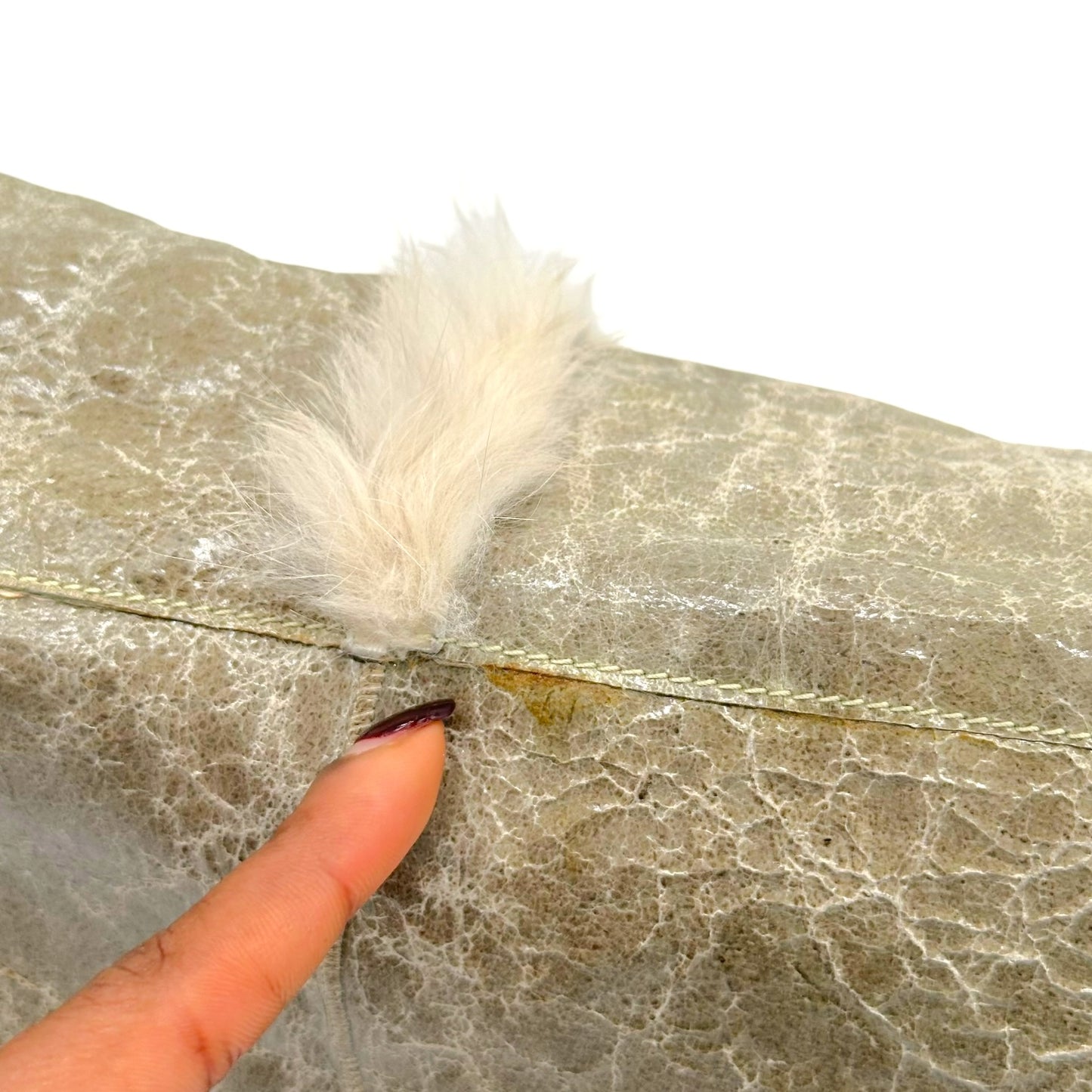 Dolce & Gabbana Ivory Fur Leather Shoulder Bag