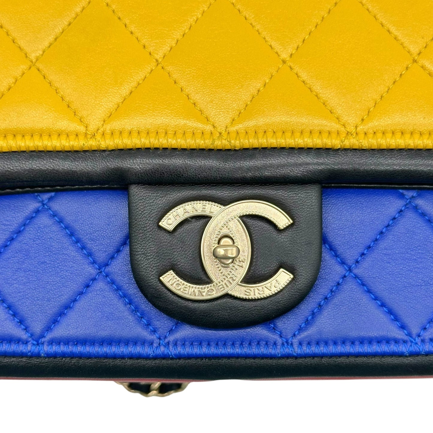Chanel Primary Tri-Color Mondrian Matelasse Medium Flap Bag 2013-14
