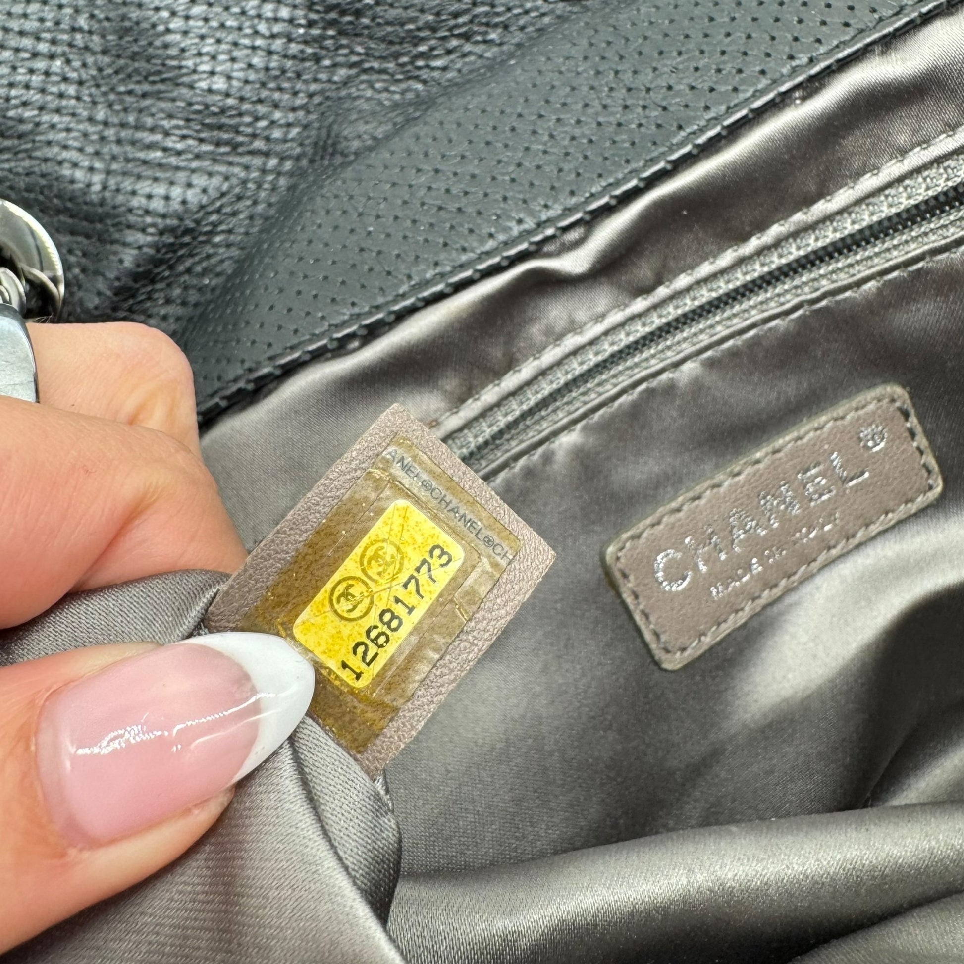 Chanel Black Perforated Leather Shoulder Bag - Outfit Repeater