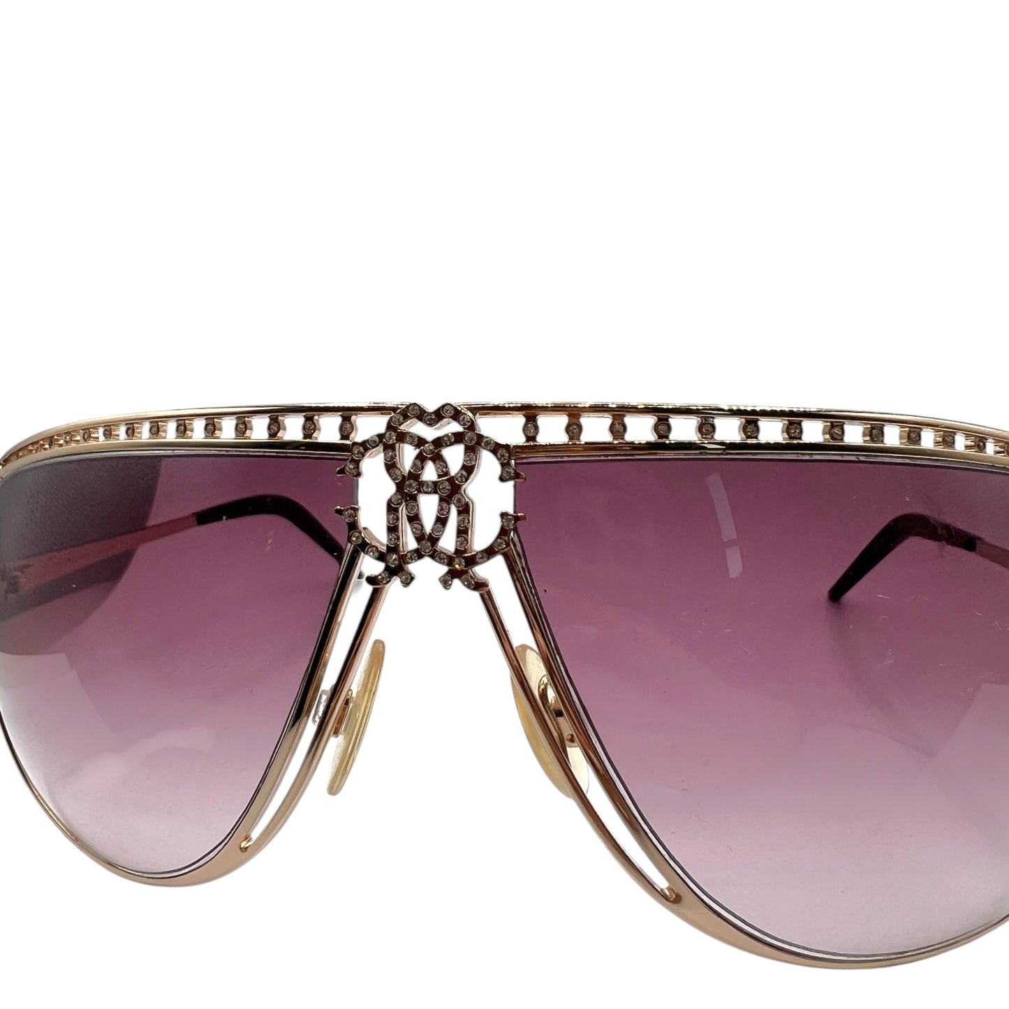 Roberto Cavalli Crystal Embellished Aviator Sunglasses w/ Case