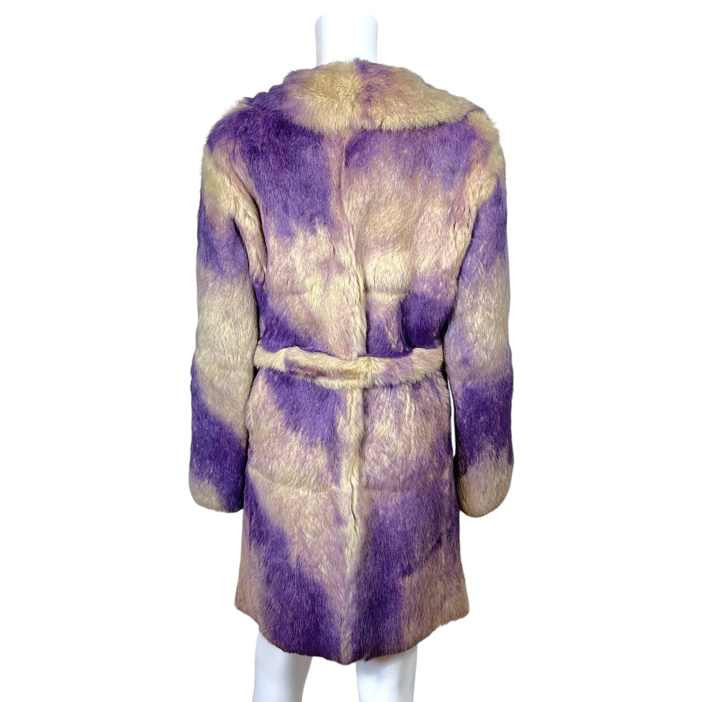 Versace Jeans Couture Purple Dyed Rabbit Fur Mid-Length Coat