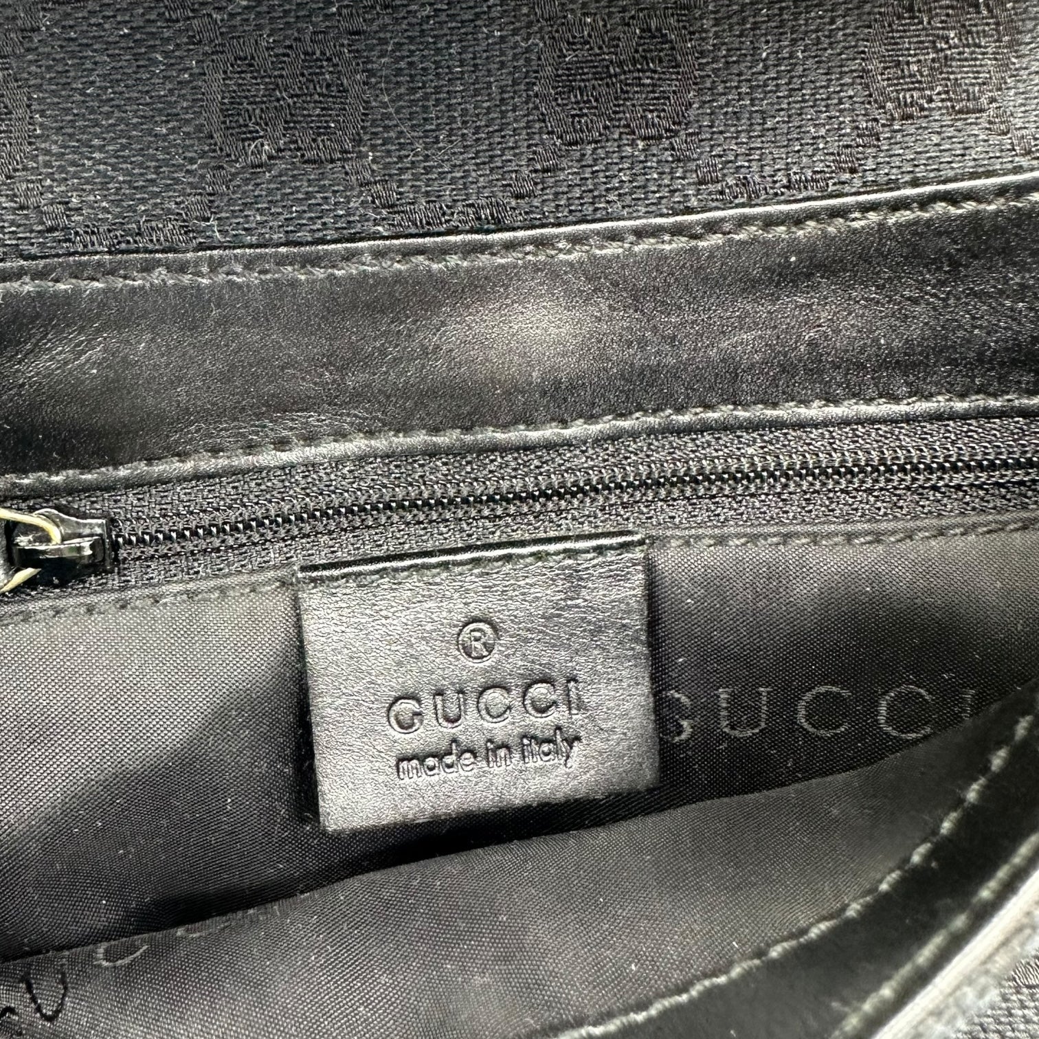 Gucci Black Canvas Monogram Bamboo Handle Mini Jackie Bag - Outfit Repeater