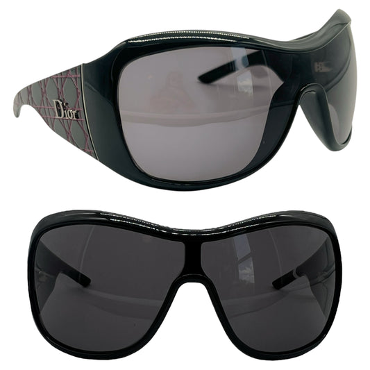 Christian Dior Pink & Black Cannage1 Shield Sunglasses - Outfit Repeater