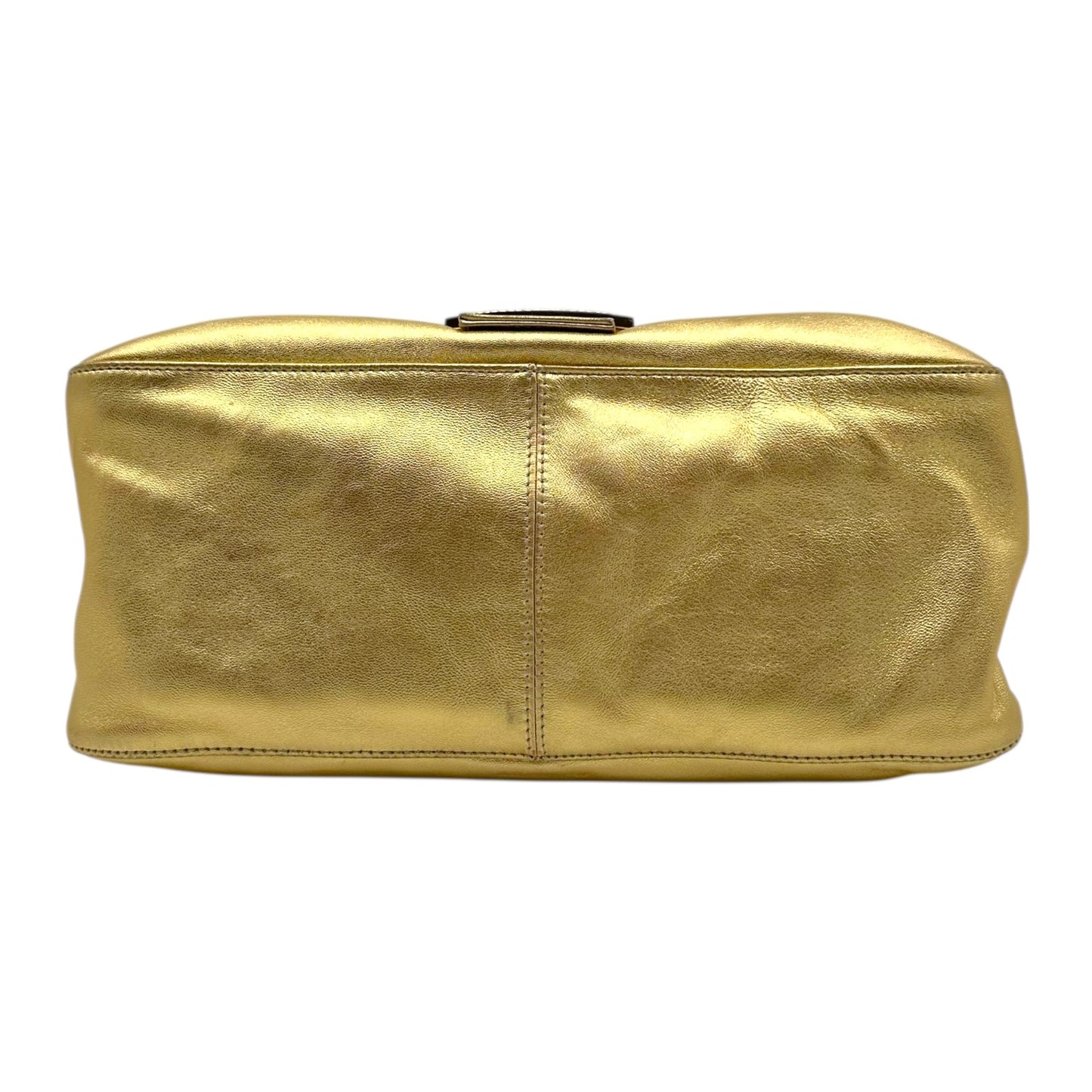 Fendi Gold Leather & Crystal Mama Baguette Bag