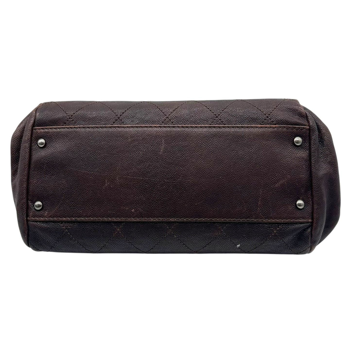 Chanel Brown Caviar Matelasse Bowler Bag 2005-06