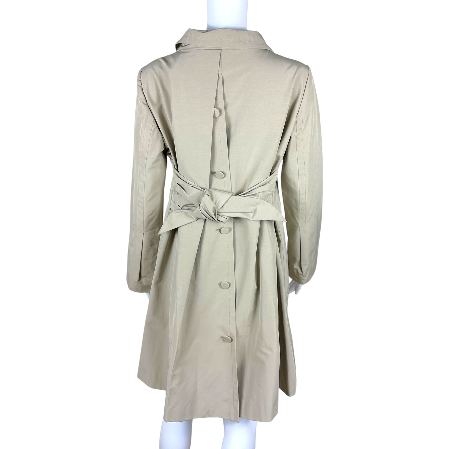 Prada 2011 Beige Button Up Backside Trench Coat