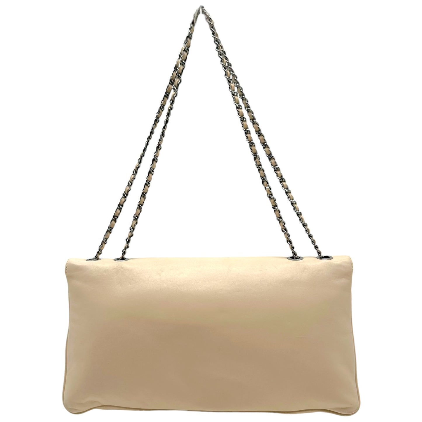 Chanel Ivory Lambskin Leather Turnlock Shoulder Bag