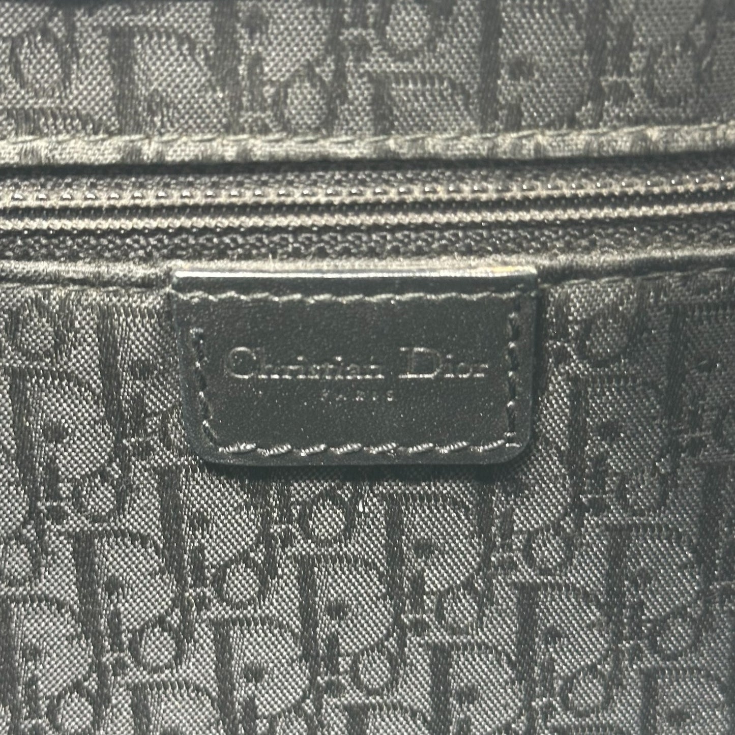 Christian Dior Black Leather Shoulder Bag with Silver Hardware