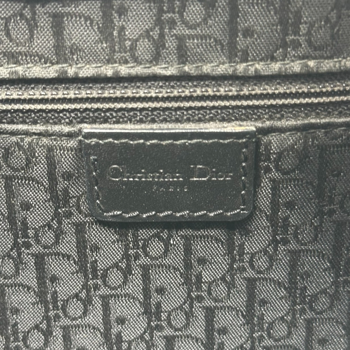 Christian Dior Black Leather Shoulder Bag with Silver Hardware
