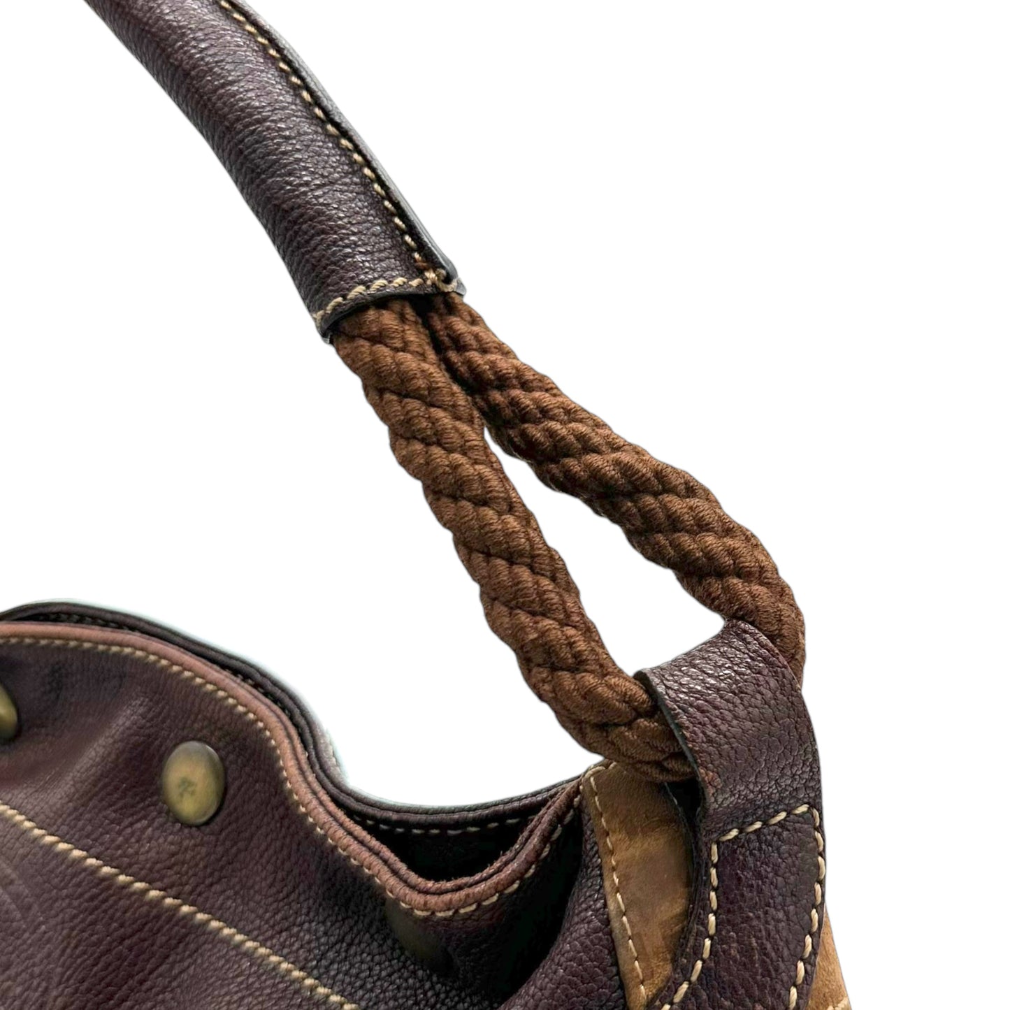 Fendi Brown Leather & Suede Shoulder Bag - Outfit Repeater