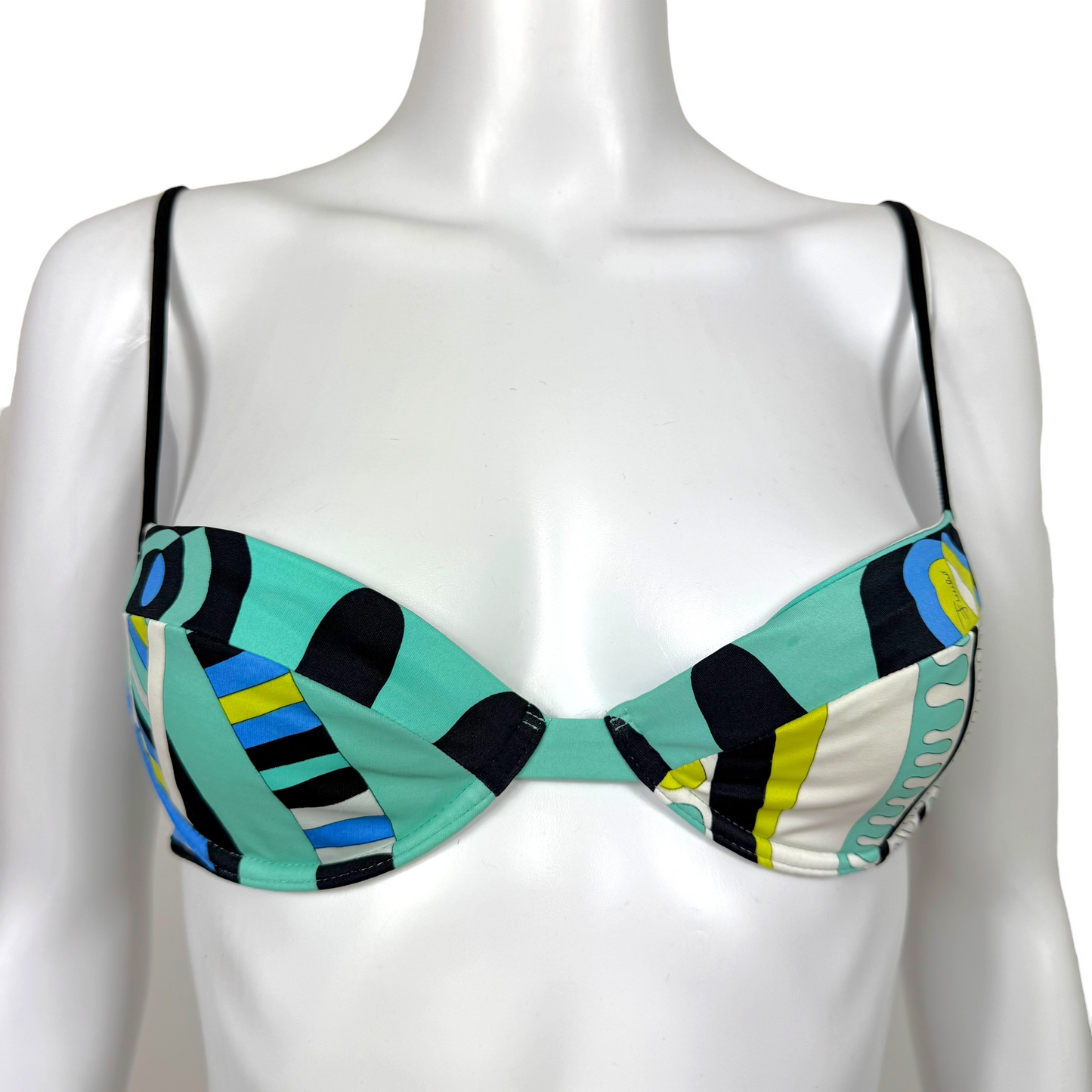 Emilio Pucci Blue & Green Printed Bikini & Micro Short Set