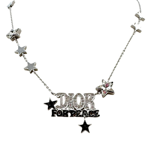 Christian Dior Silver Crystal Star Necklace