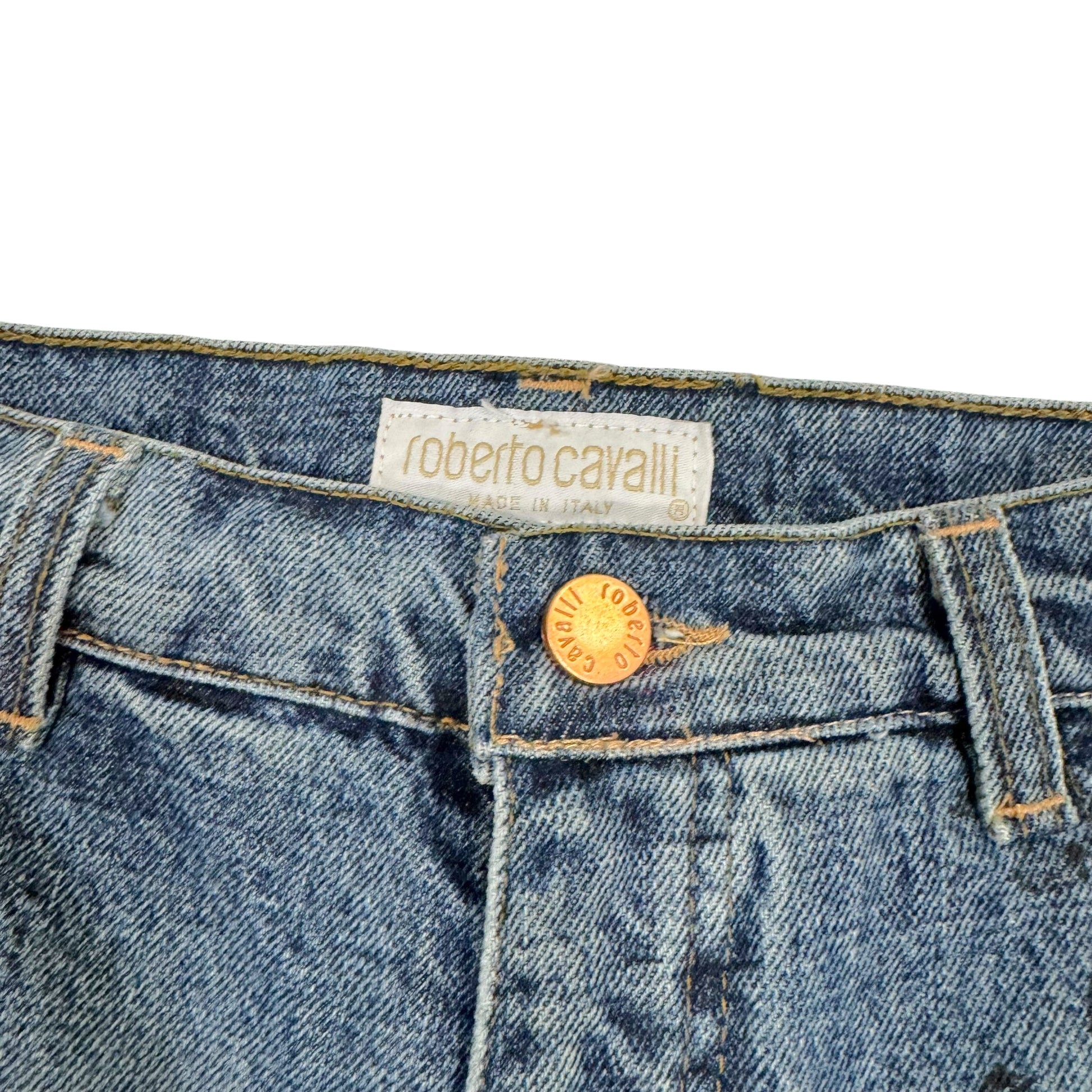 Roberto Cavalli Blue Denim 'Hand Painted' Printed Jeans - Outfit Repeater