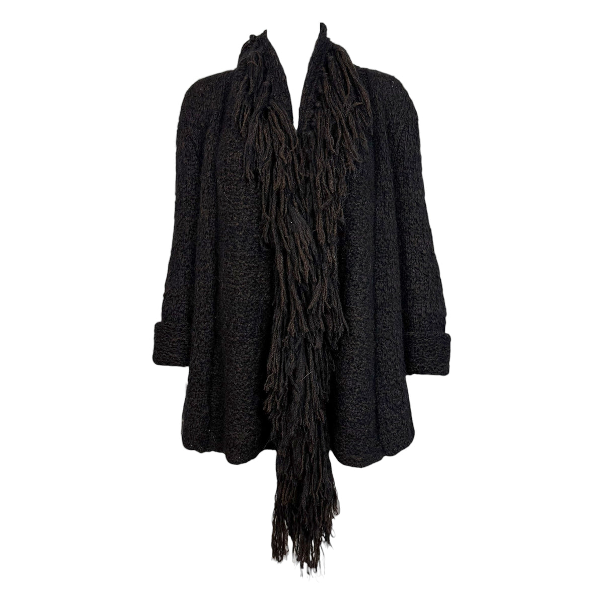 Gucci F/W 2012 Brown Fringe Trim Cardigan