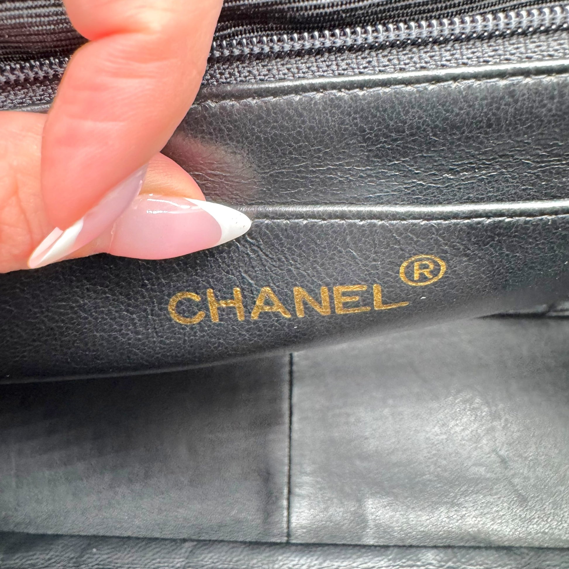 Chanel Black Lambskin Matelasse Jumbo Classic Flap Bag