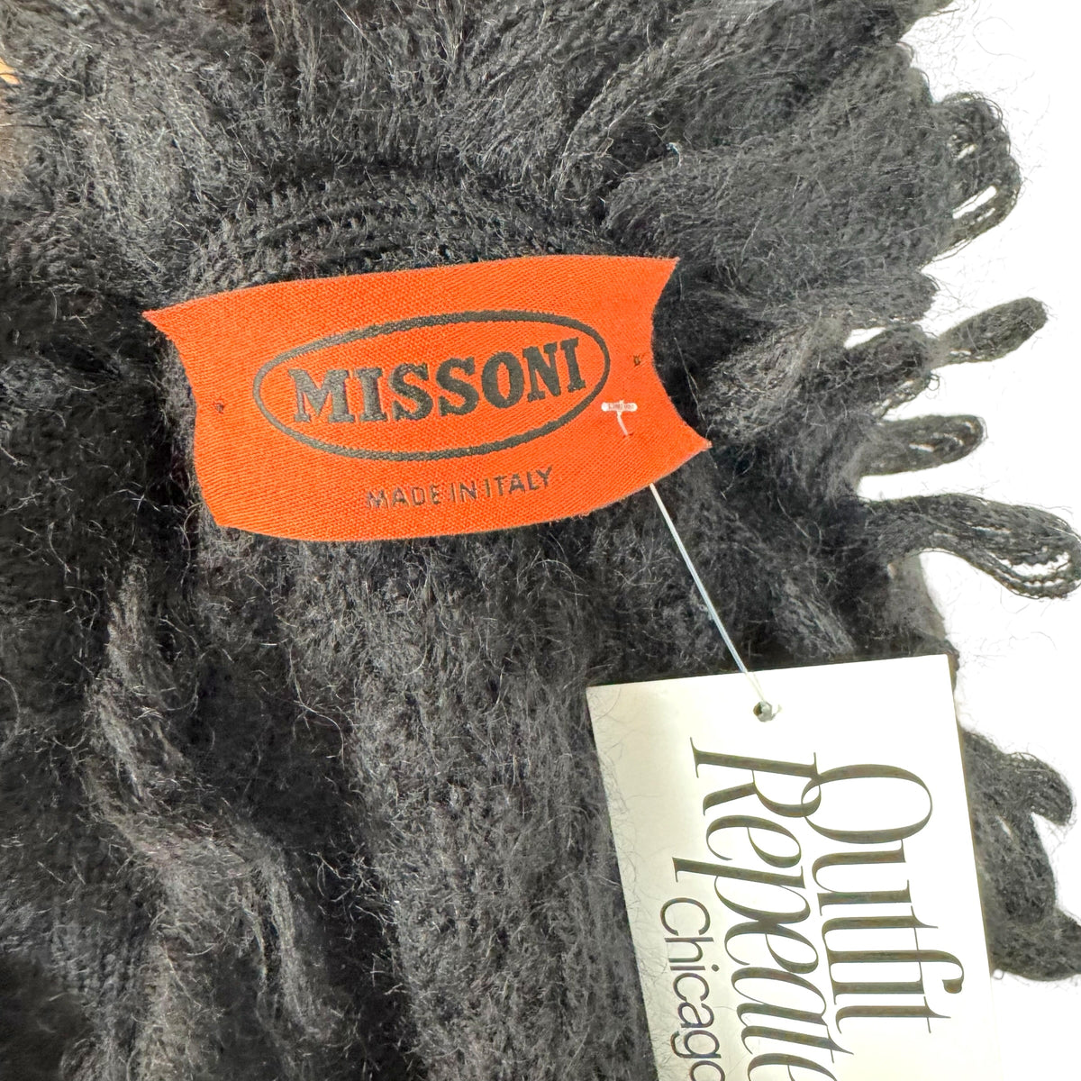 Missoni Black Mohair Wool Knit Cropped Penny Lane Zip-Up Cardigan