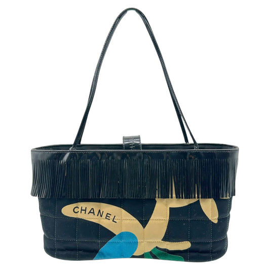 Chanel Printed Chocolate Bar Fringe East-West Handbag