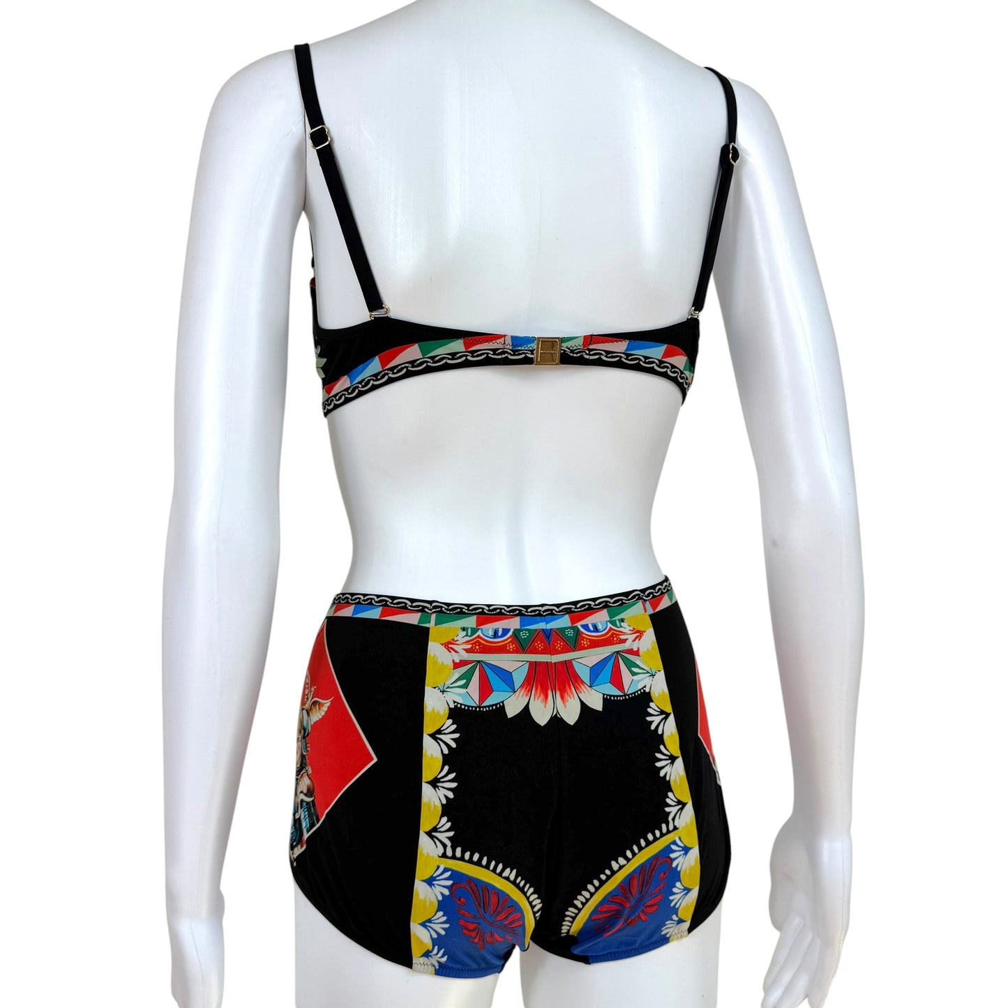 Dolce & Gabbana Multicolor Printed High Waisted Bottoms & Underwire Top Bikini Set