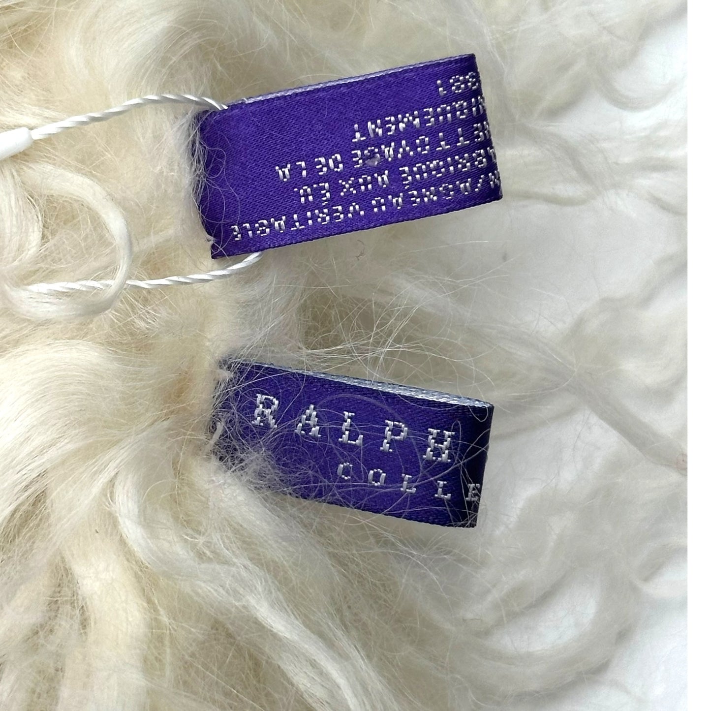 Ralph Lauren Collection White Mongolian Lamb Fur Boa Scarf