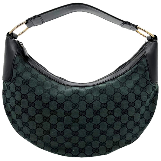 Gucci Forest Green Monogram Crescent Shoulder Bag