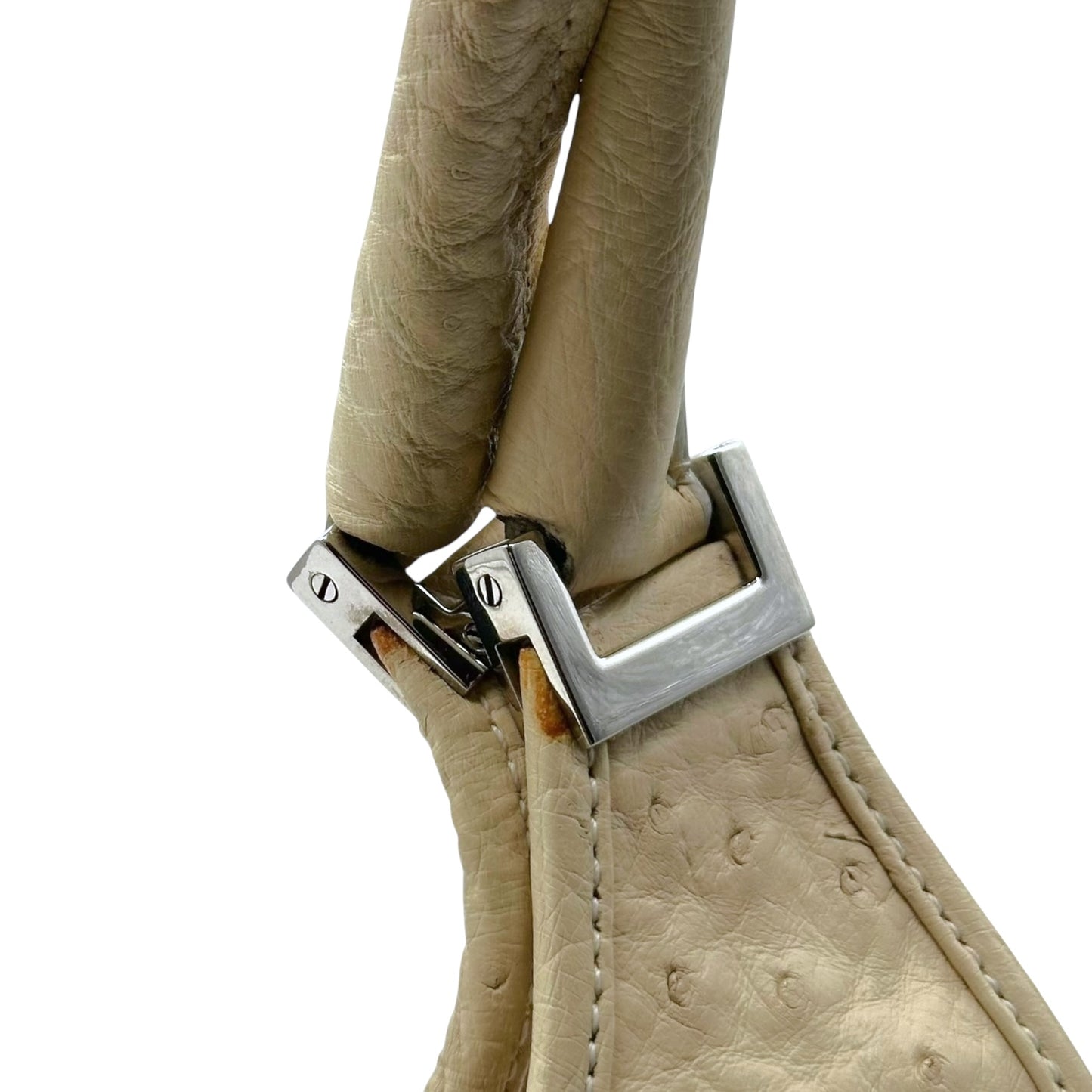 Gucci Ivory Ostrich Leather Jackie Bag
