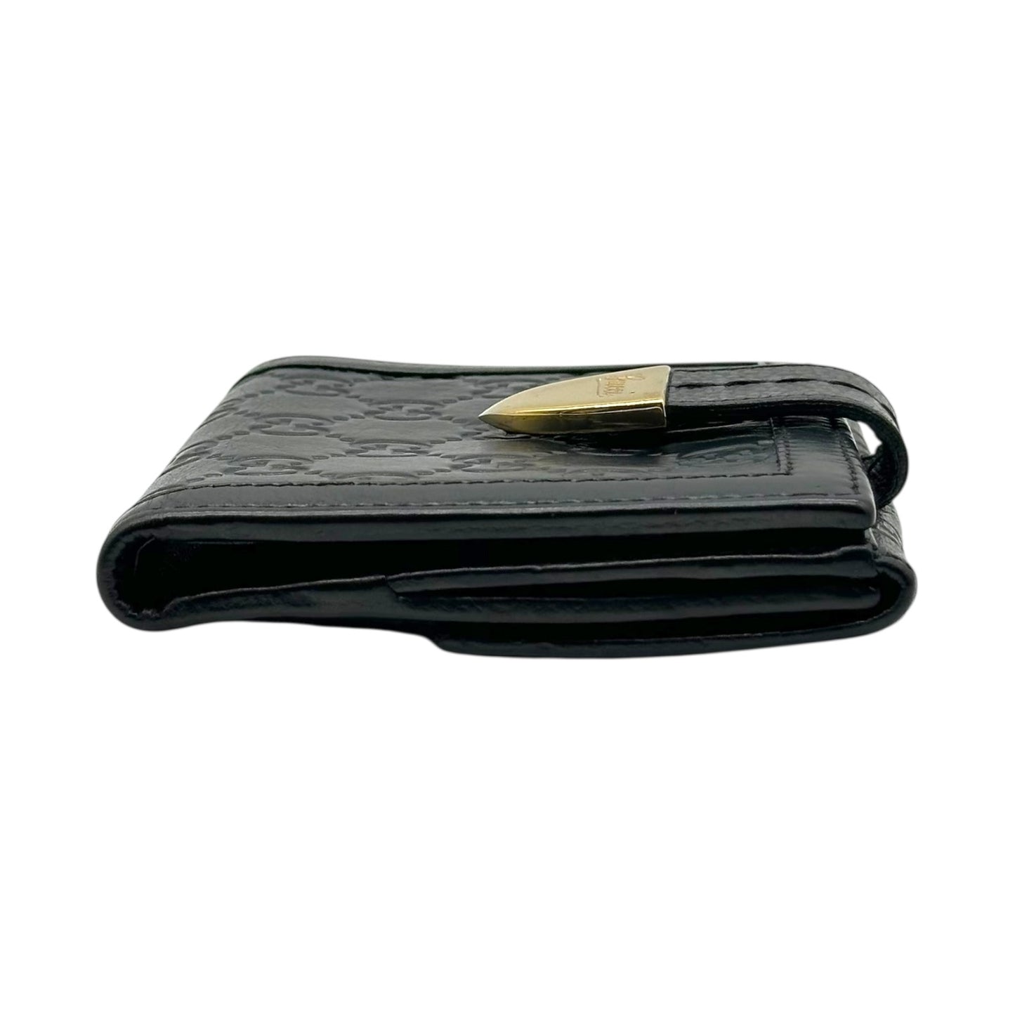 Gucci Black Guccissima Embossed Monogram Bi-Fold Wallet - Outfit Repeater