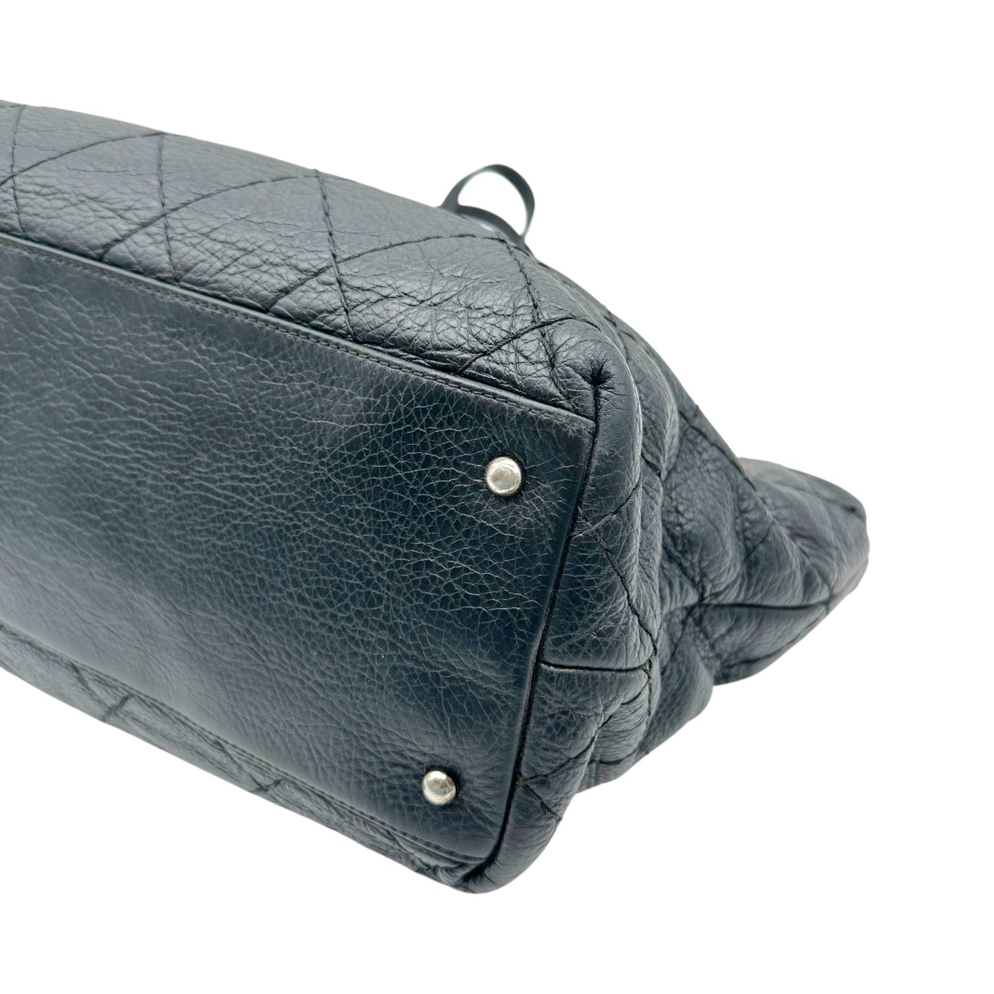 Chanel Black & Silver Matelasse On the Road Tote Bag 2003-04