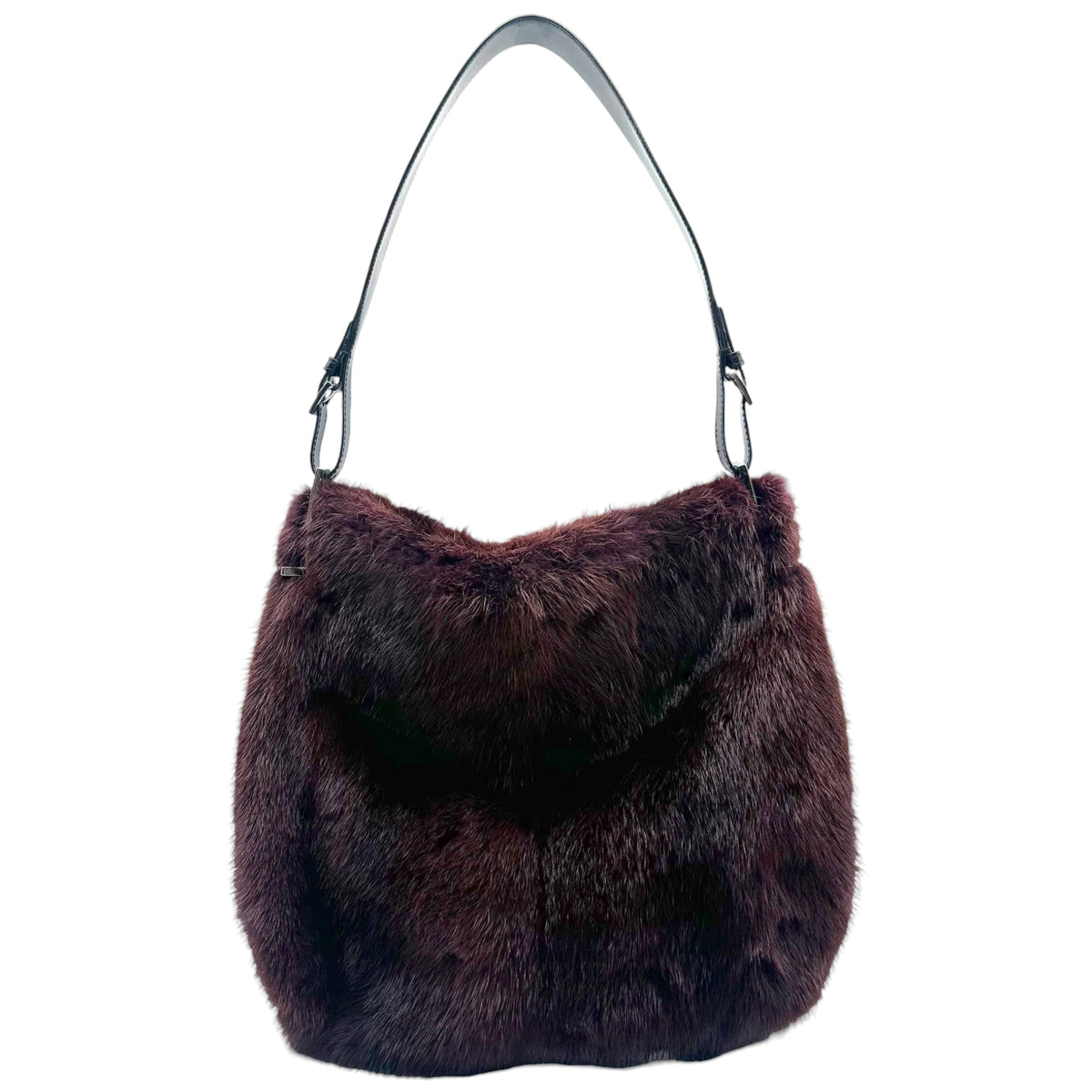 Gucci Hobo Bag Burgundy Mink Fur Shoulder