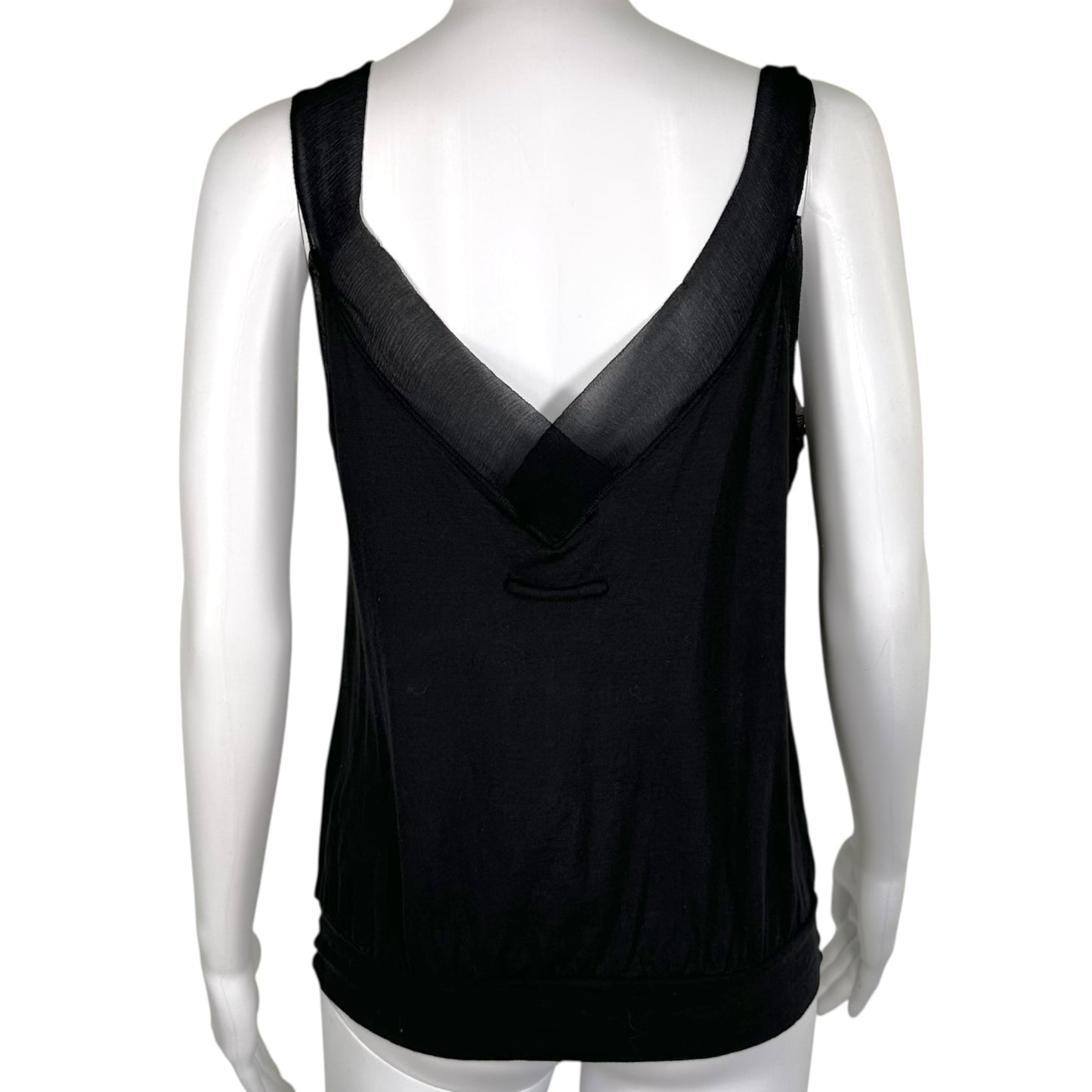 Jean Paul Gaultier Black Silk Tie-Neckline Tank NEW