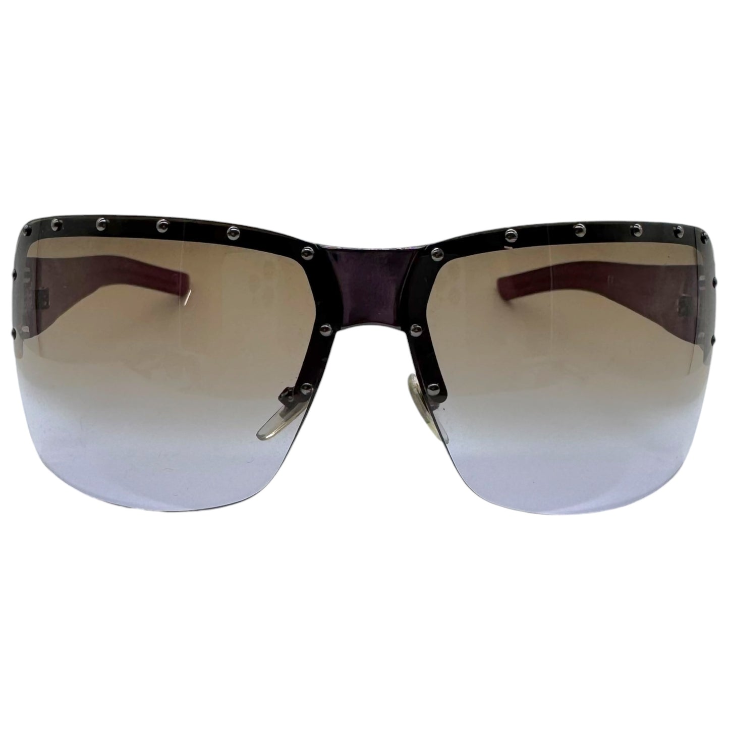 Gucci Purple Gradient Studded Lens Oversized Sunglasses w/ Case GG1819/S