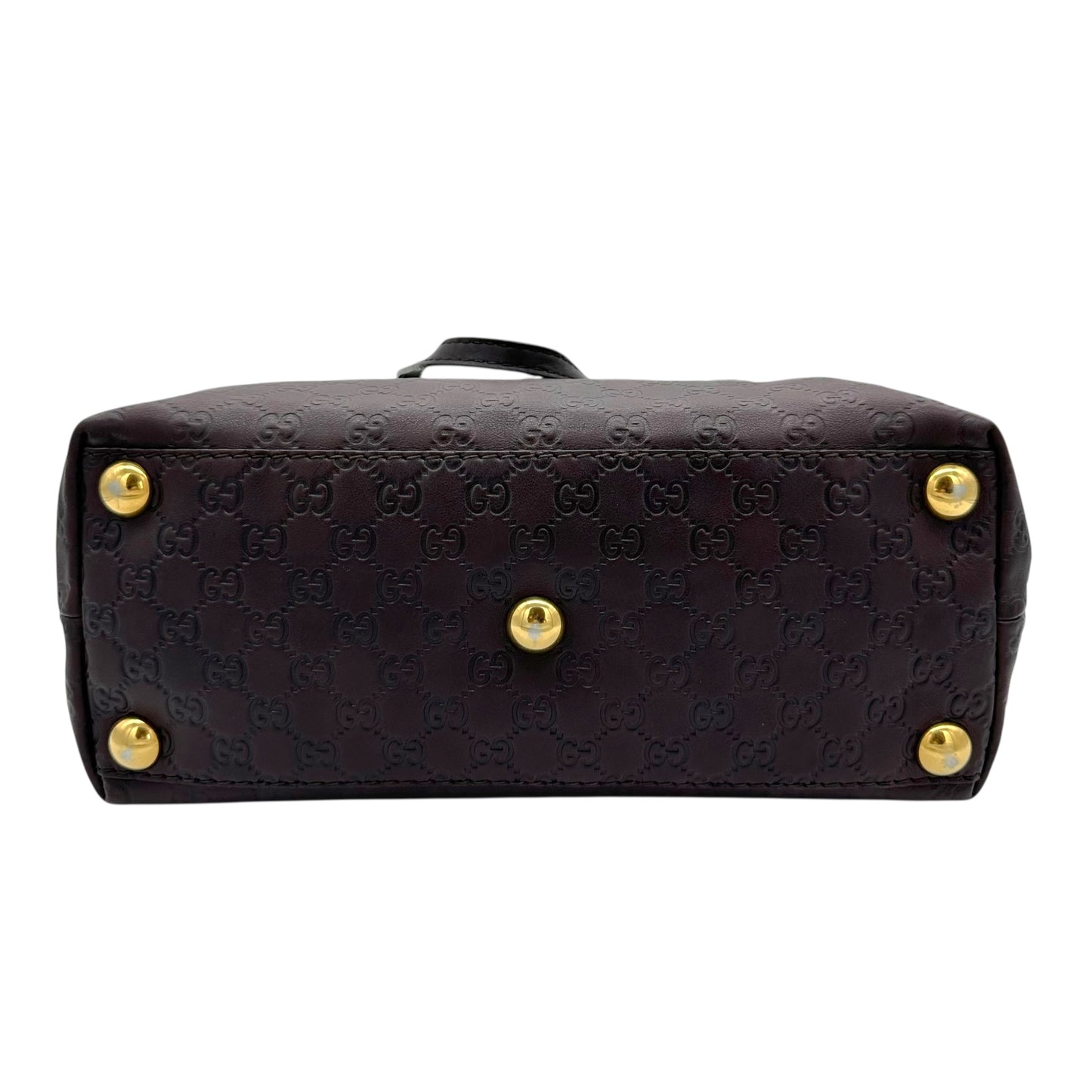 Gucci Brown Leather Studded Tote Bag