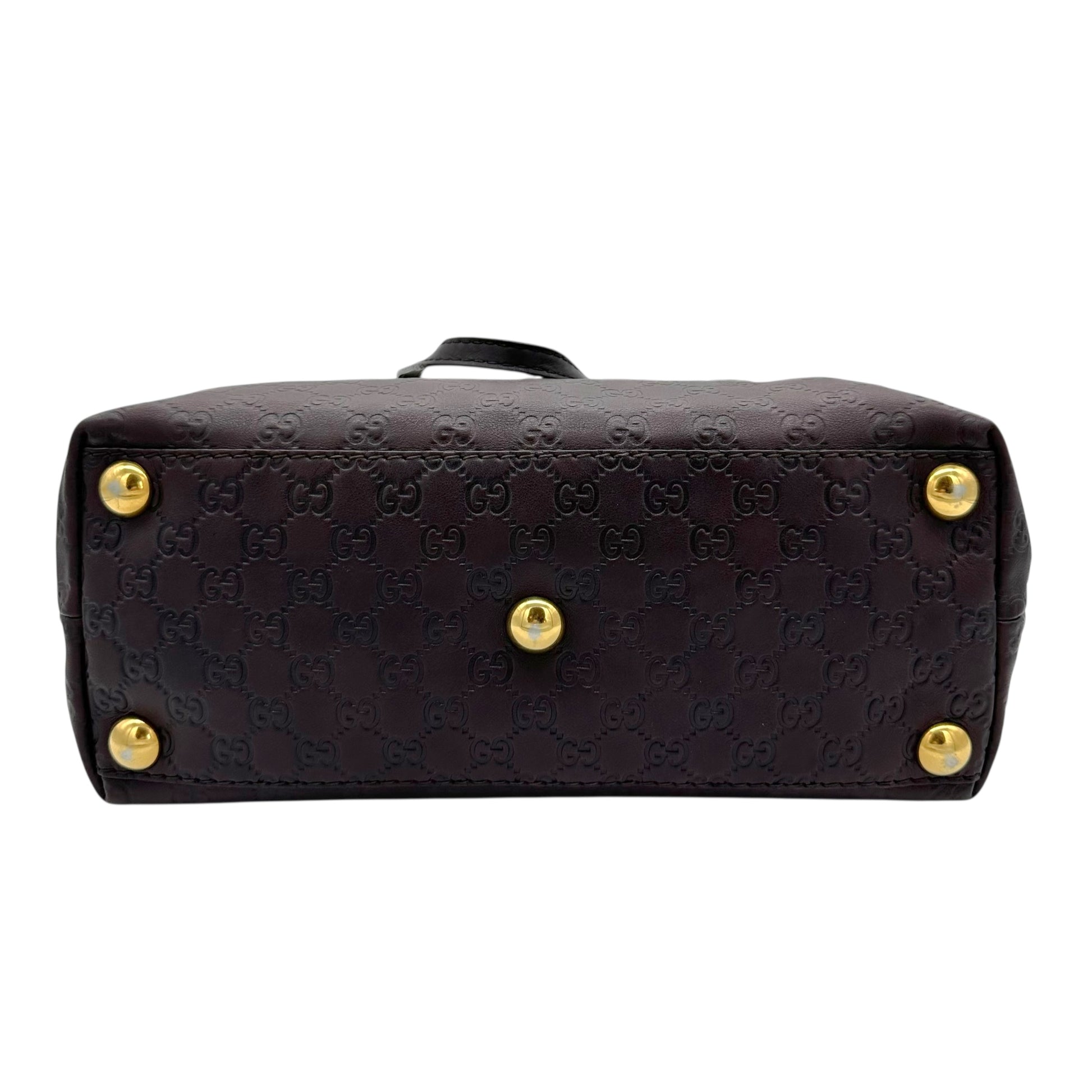 Gucci Brown Leather Studded Tote Bag