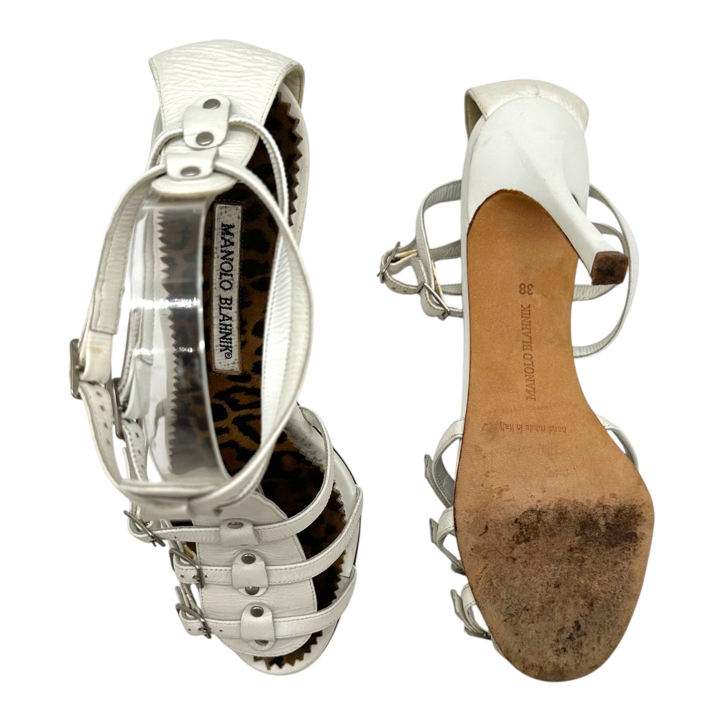 Manolo Blahnik White Gladiator Heels - Outfit Repeater
