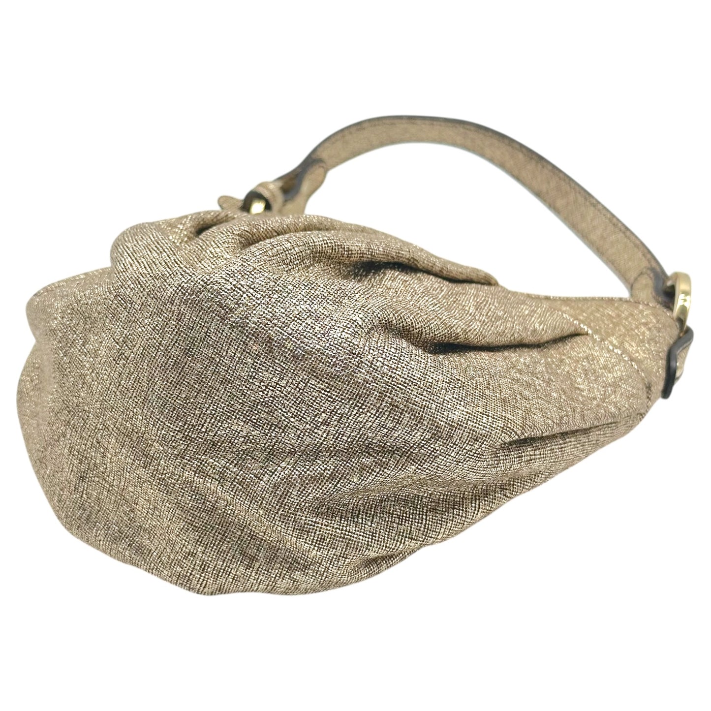Fendi Gold Leather Mini Chef Handbag